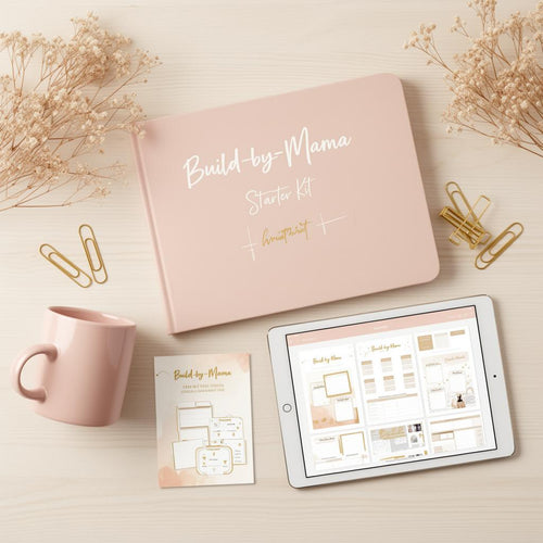 Build-by-Mama Starter Kit - Complete digital bundle with planner, mug, and templates for mompreneurs